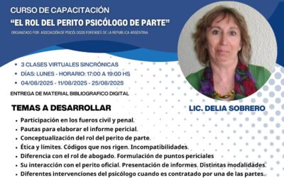 Curso de Capacitación: El Rol del Perito Psicológico de Parte